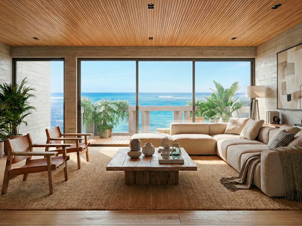 Interior con vista al mar